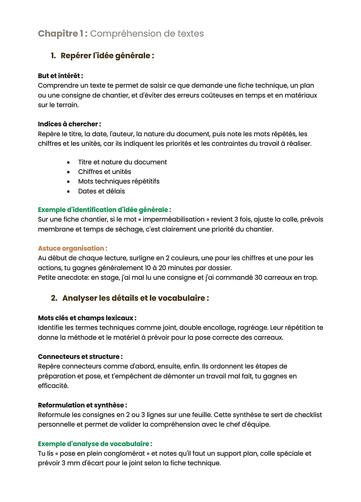 Example Fiche de Révision BP Carreleur